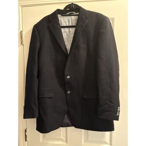 Ralph Lauren 100% Wool Suit Jacket Black 42R Nice Business Attire